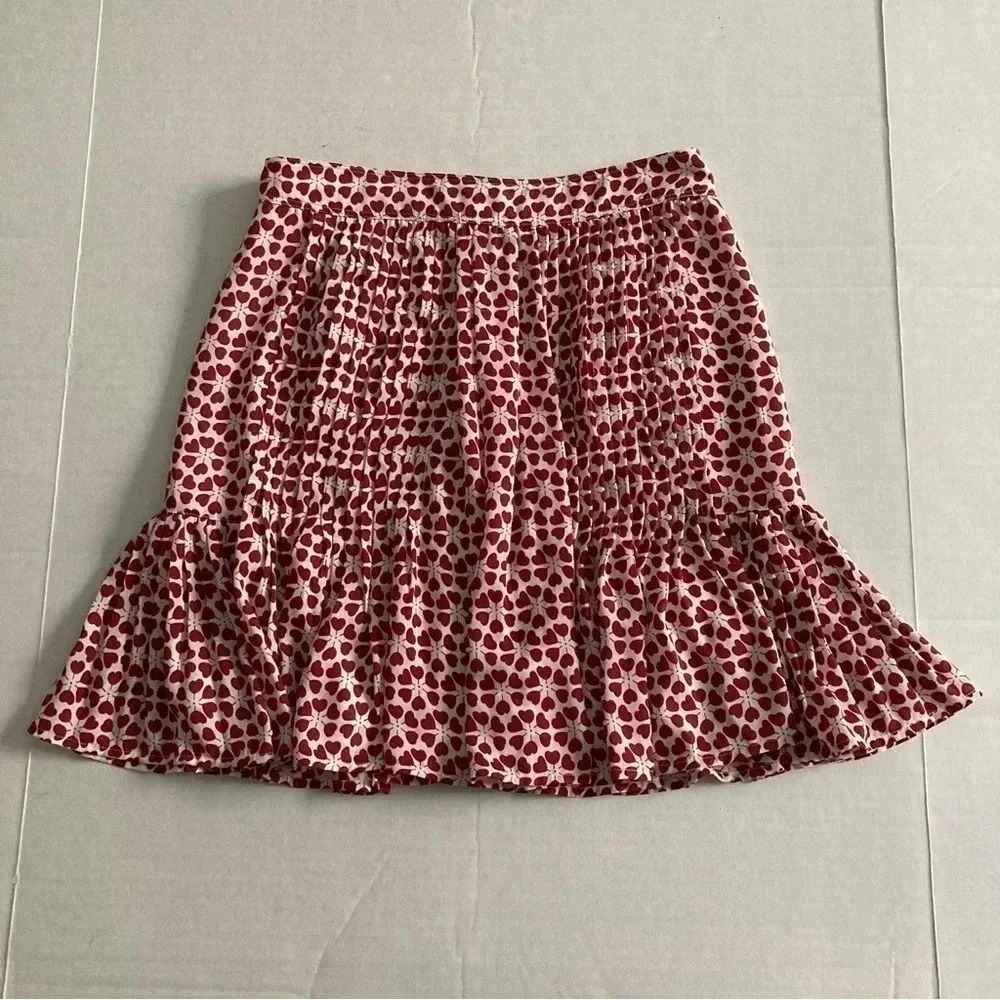 Rebecca Minkoff‎ Cassia Printed A-Line Mini Skirt Hearts Red Size 2
